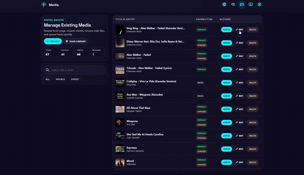 DMKaraoke create AI karaoke from existing media
